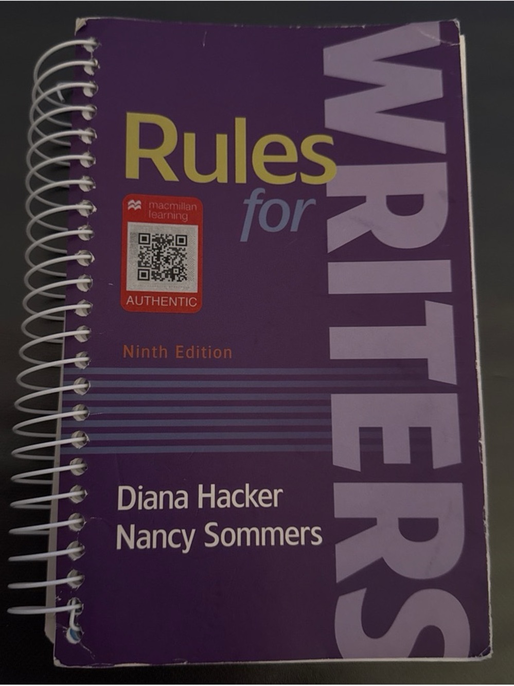 Rules for Writers by Diana Hacker & Nancy Sommers - Purple Cover